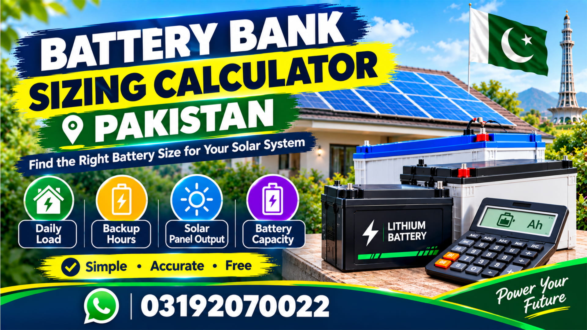 Battery bank sizing calculator Pakistan