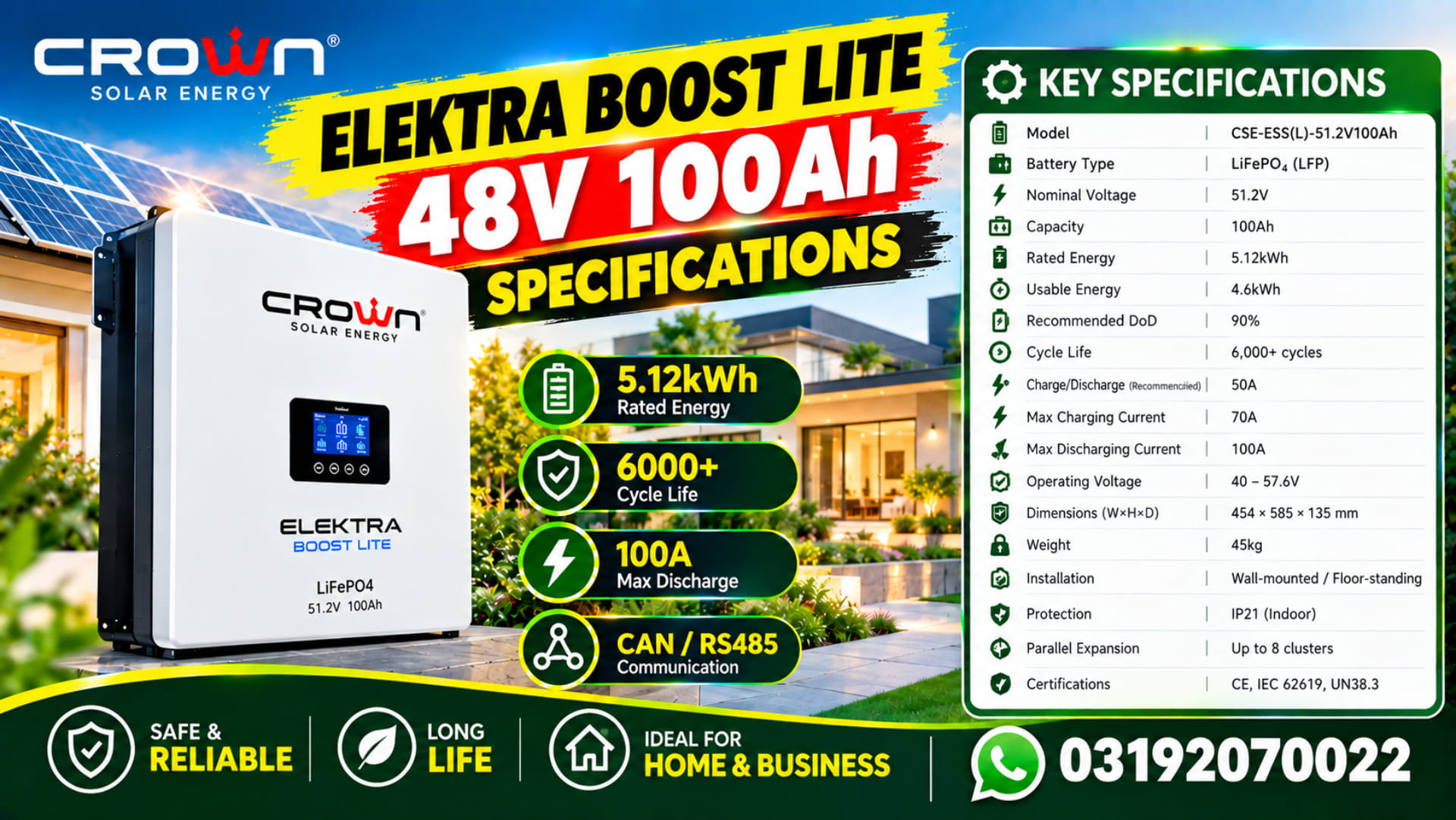 Crown Elektra 48 100 Lite Specifications