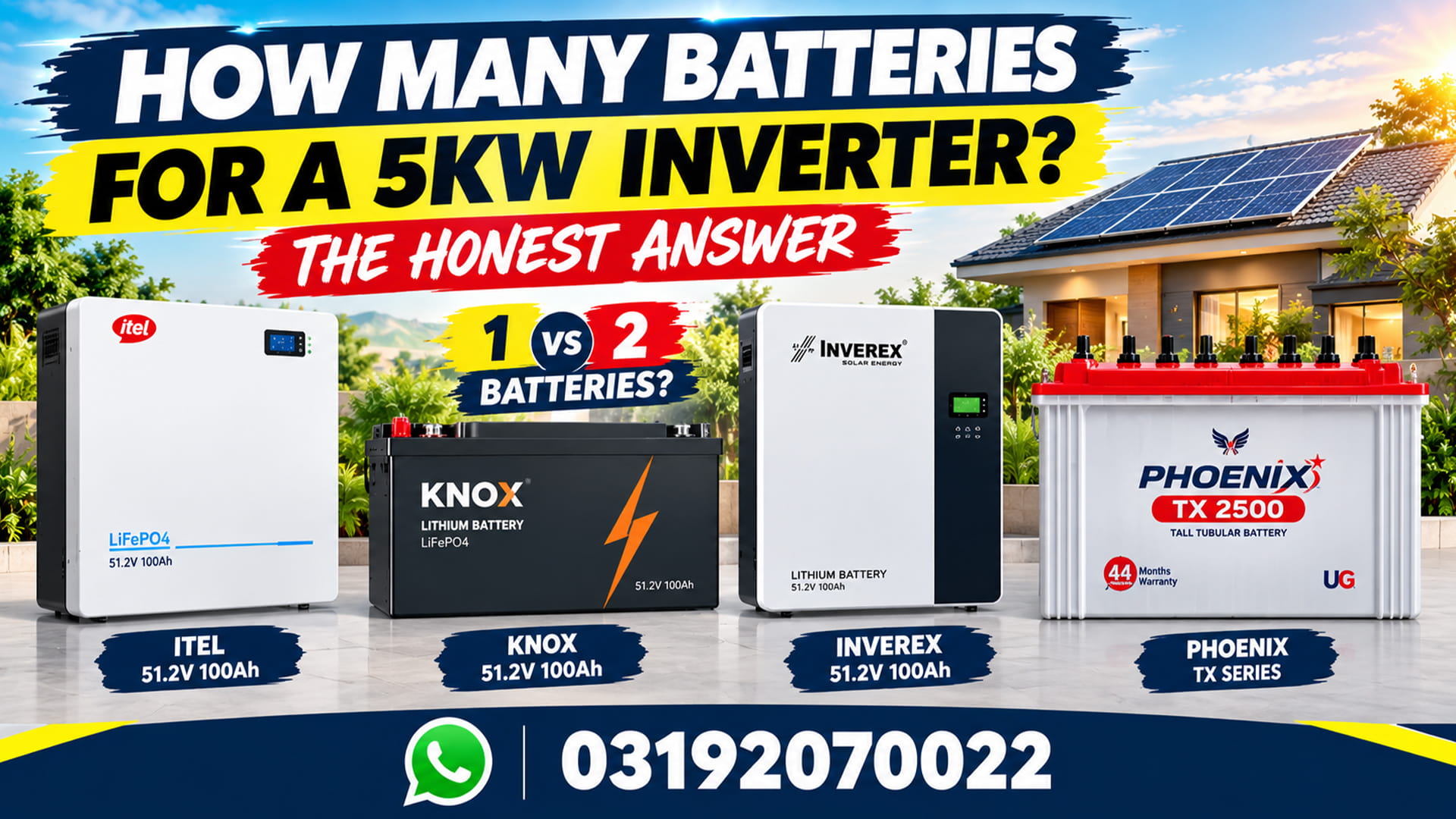 How many batteries for 5kW inverter