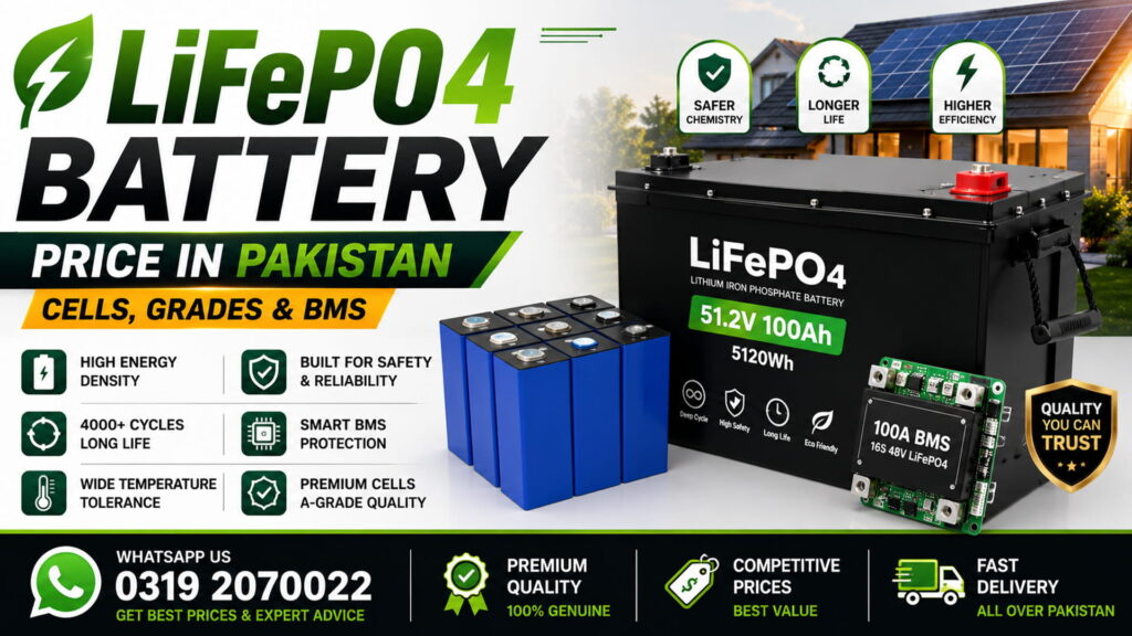 LiFePO4 Battery Price in Pakistan Cells, Grades & BMS